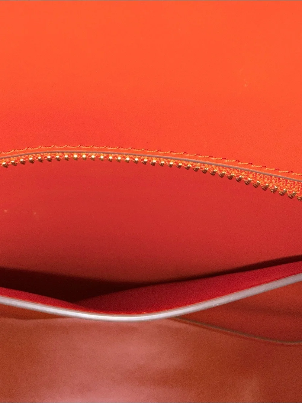 Tory Burch Dark Orange with Maroon and Cream Patterned Stripe Tote